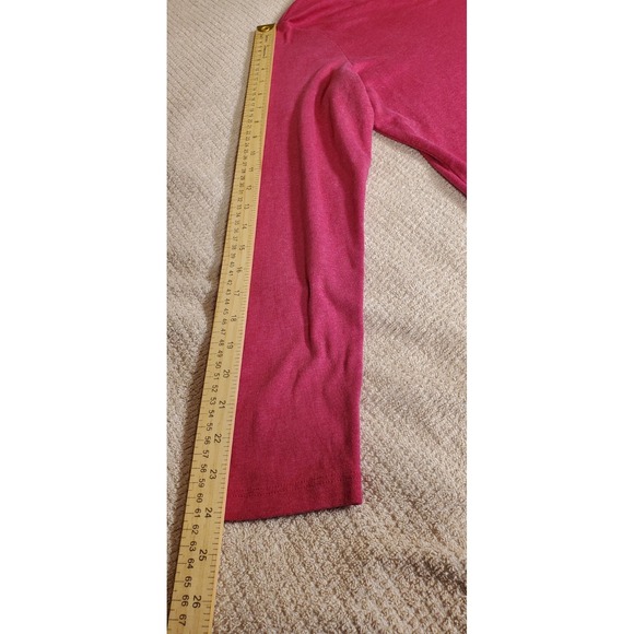 Eddie Bauer Women's Sz 2XL V-Neck Longsleeve T Magenta Cotton Layering - Picture 7 of 8